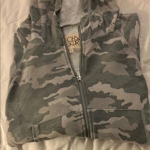 Chaser Gray Camo Zip-Up Hoodie